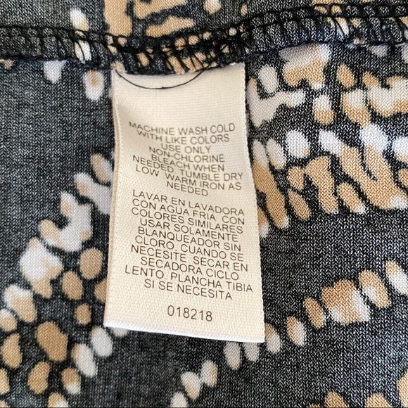 Duo Maternity V Neck 3/4 Sleeve Print Dress L - Picture 7 of 7